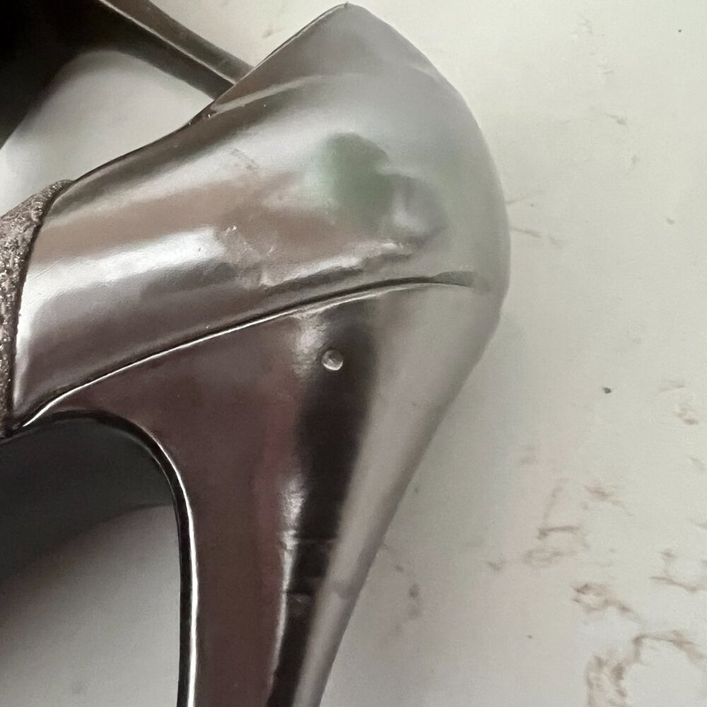 Marc Fisher Tumble Glitter Sparkle Stiletto Heels Pumps Peep Toe Size 10M - Picture 6 of 16
